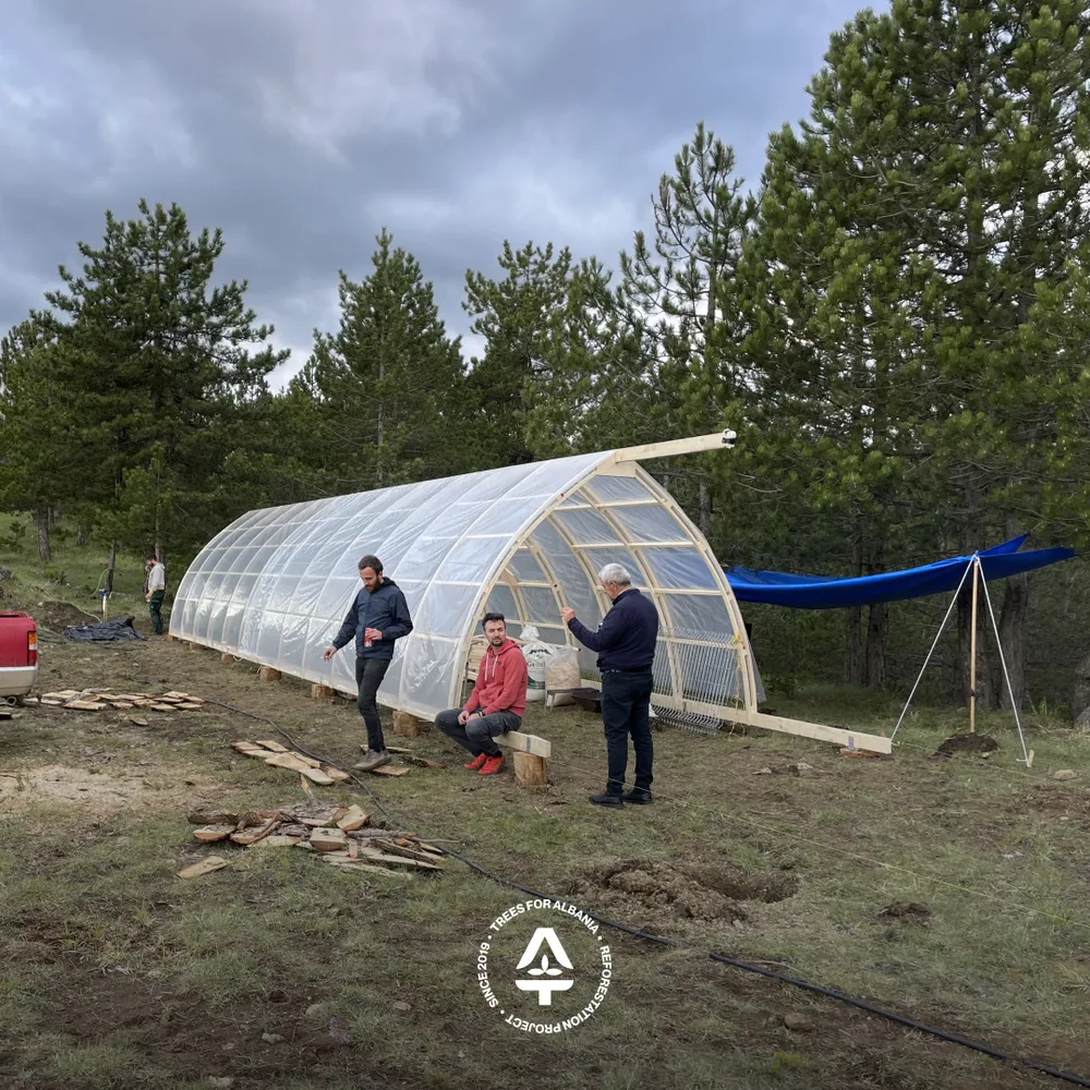 Completed greenhouse by the end of the day