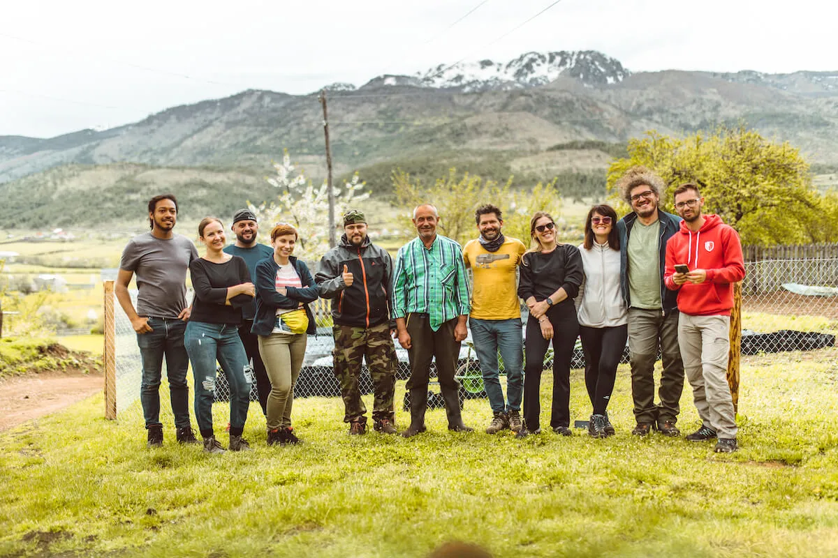 Trees for Lurë team & friends working on the nursery in May