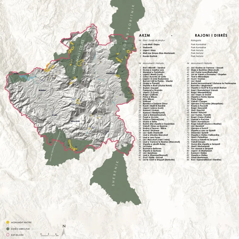 Map of AdZM Dibër region, source AKZM