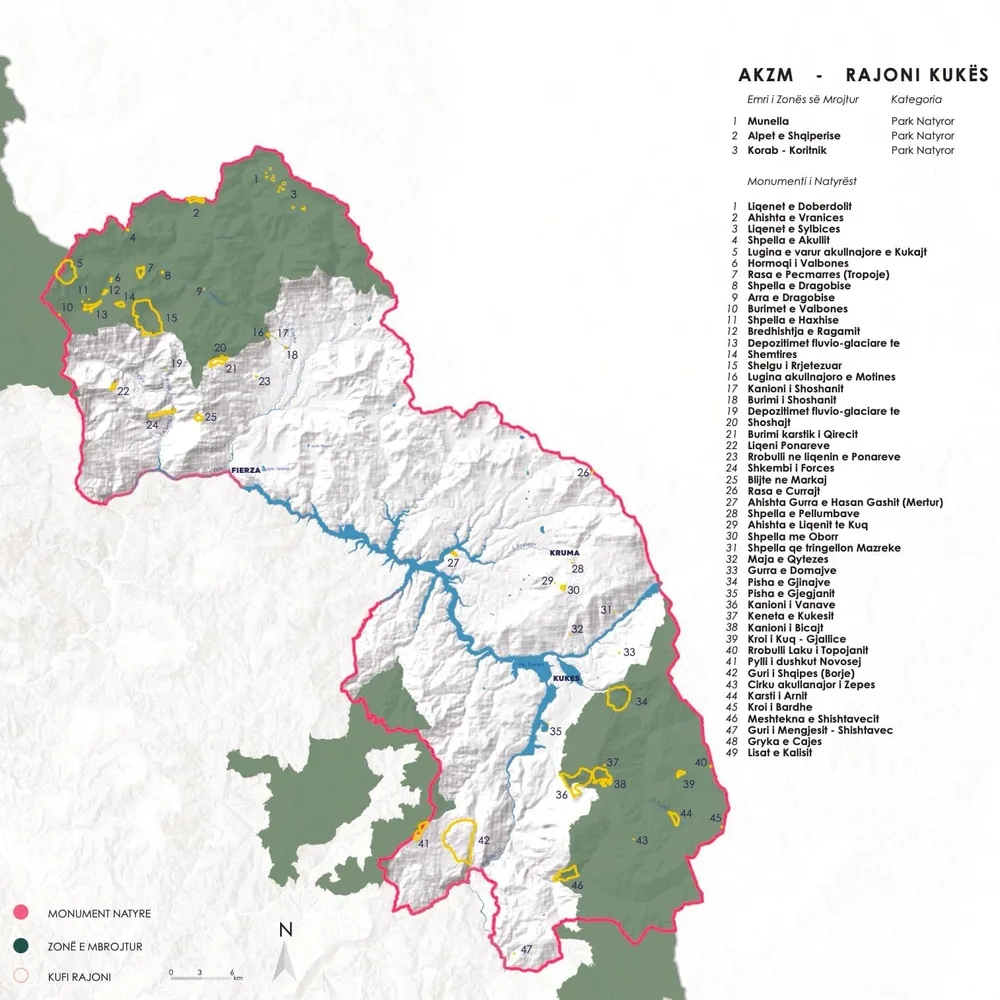 Map of AdZM Kukës region, source AKZM