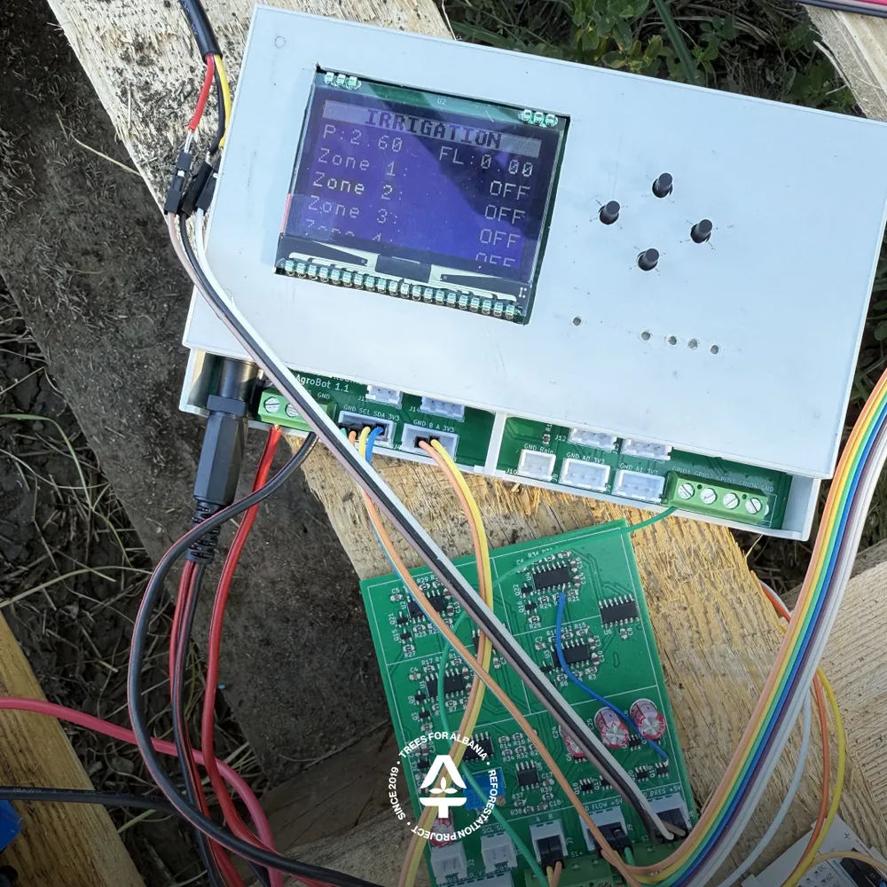 First testing of the automated irrigation system